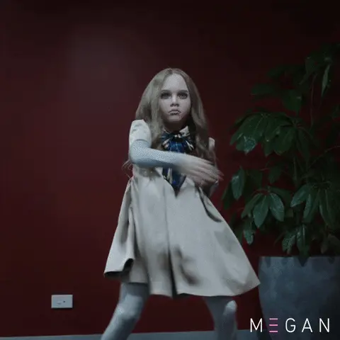 Gif showing Megan dancing in a hallway