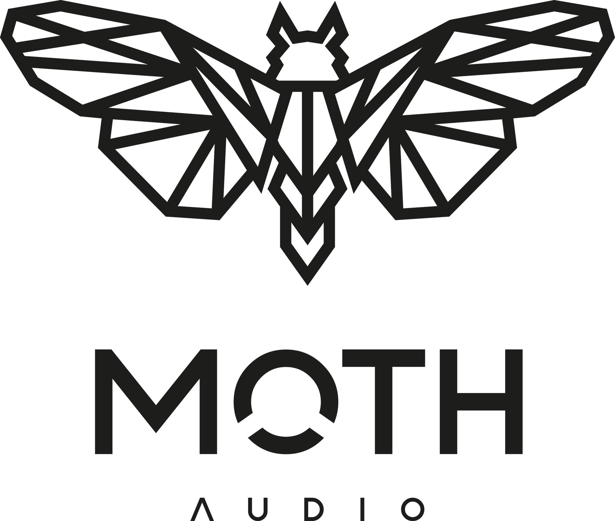 Moth Line Art Logo Black