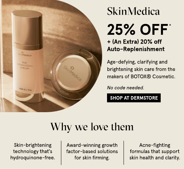 25 Off SkinMedica an extra 20% off auto replenishment