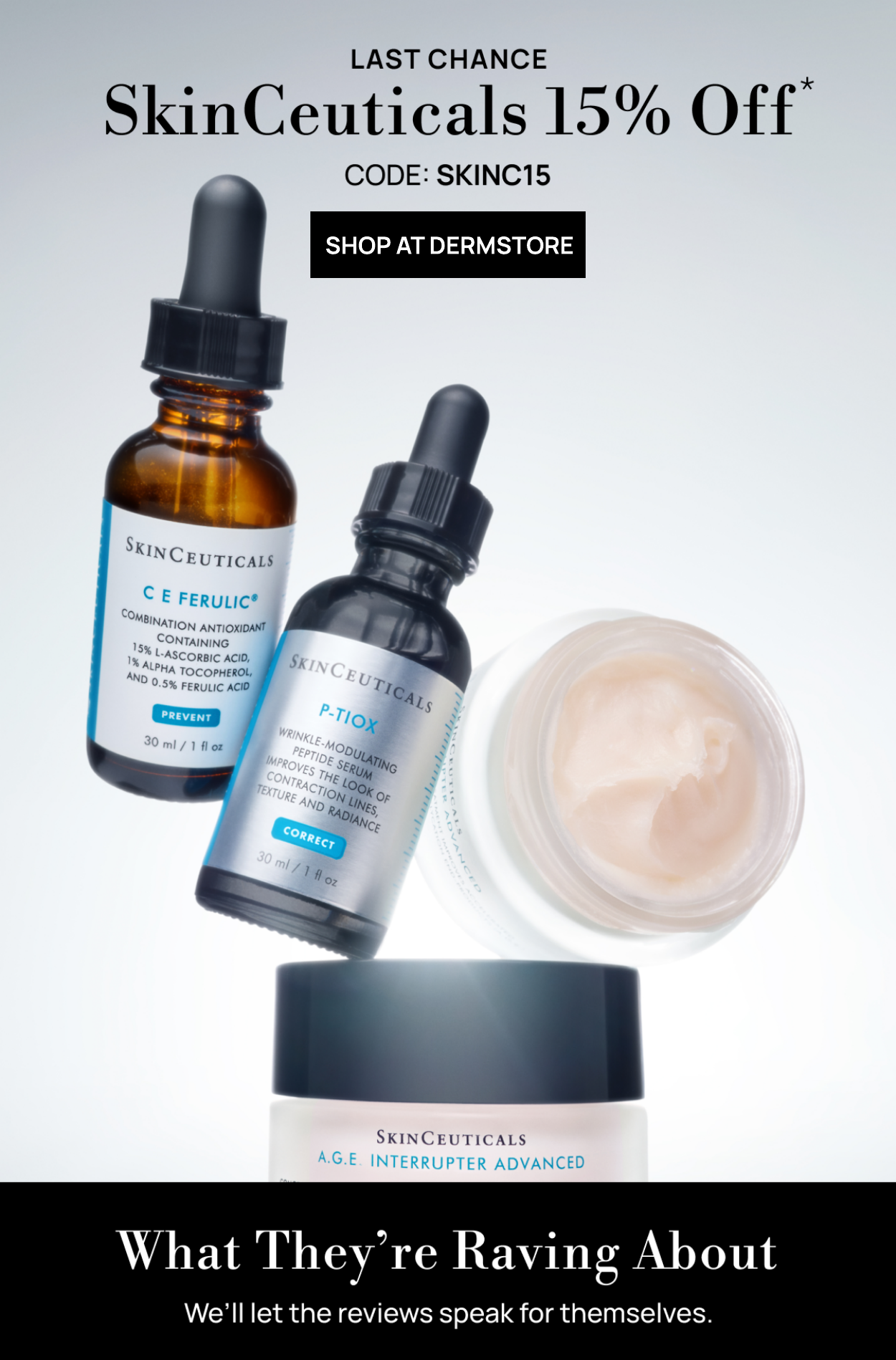 15% off SkinCeuticals with code SKINC15