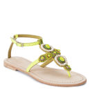 Ilse Jacobsen Women's Embellished Leather Sandals - Yellow - Free UK Delivery Available