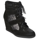 carvela trainers black glitter