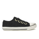 black trainers with flowers