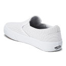 white perf leather slip on vans