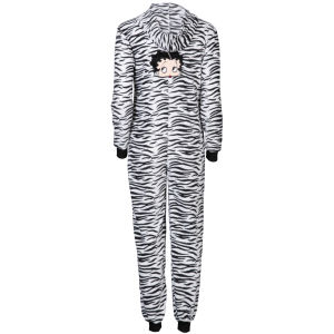 Betty Boop Womens Animal Print Fleece Onesies  Black & White      Clothing