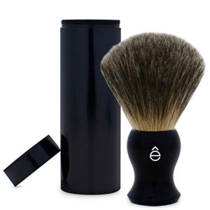 e-Shave Travel Fine Badger Hair Shaving Brush with Canister (Black)