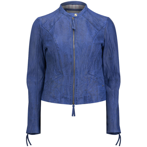 Boss Orange Women S Jisa Leather Jacket Navy Free Uk Boss Orange Women S Jisa Leather Jacket Navy Image 1