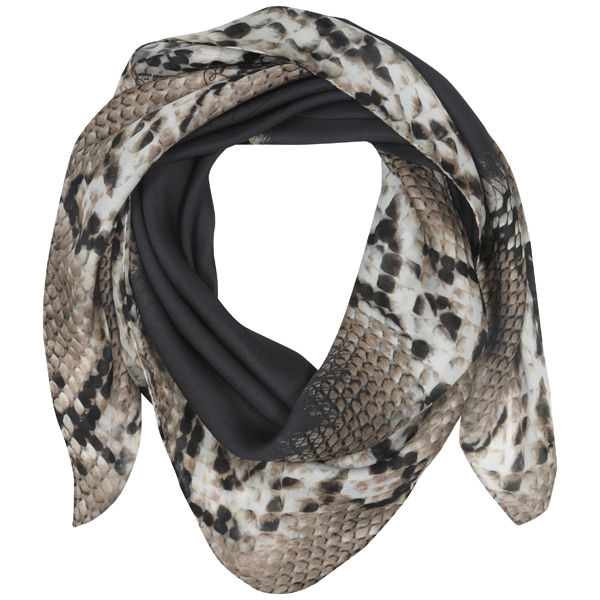 Roberto Cavalli Snakeskin Border Print Square Silk Scarf Clothing