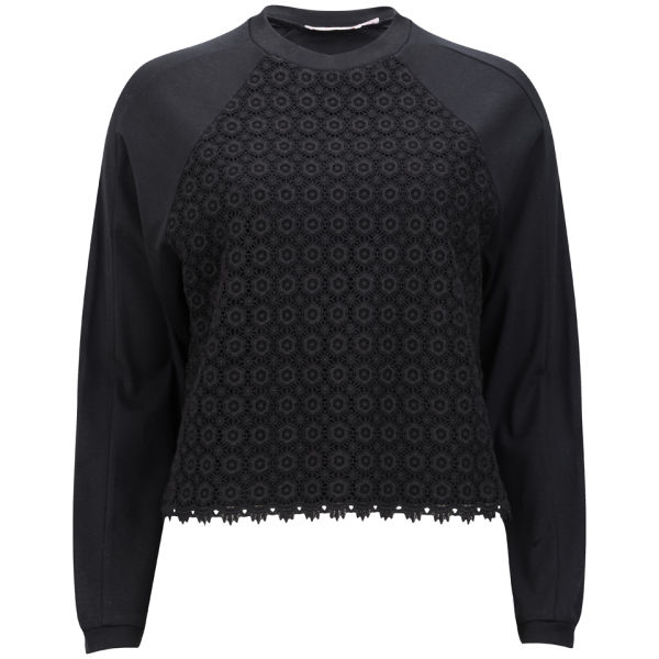 See By Chloé Women's Lace Long Sleeved Top - Black - Free UK Delivery