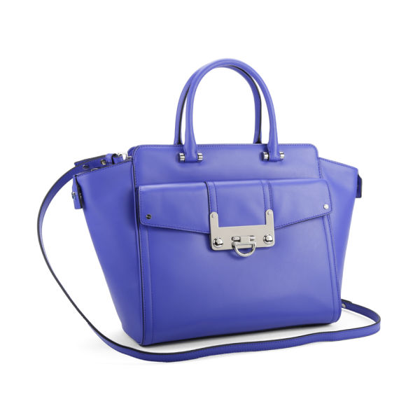 MILLY Bryant Collection Wing Leather Tote Bag - Blue - Free UK Delivery ...