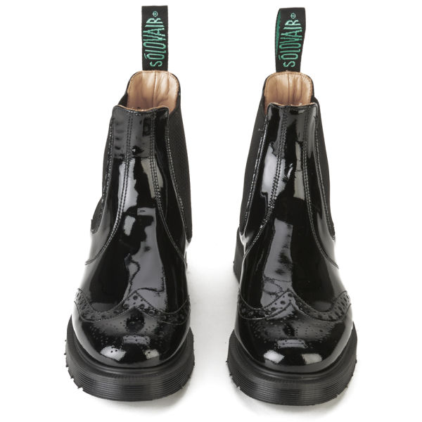 black patent brogue chelsea boots