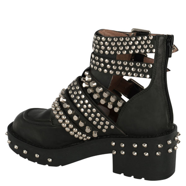 Jeffrey Campbell Women's Studded Colburn Leather Boots - Black | FREE ...