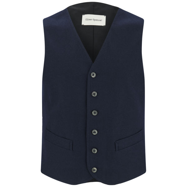 Oliver Spencer Men's Button Waistcoat - Navy - Free UK Delivery over £50