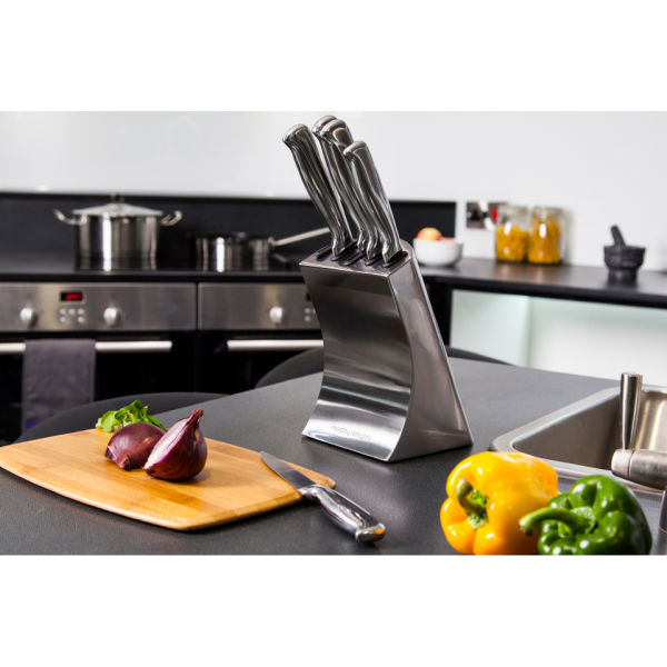 Morphy Richards 46295 Accents 5 Piece Knife Block Set Stainless Steel IWOOT
