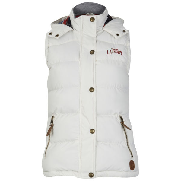 Toyko Laundry Women's Hooded Gilet Cream Womens Clothing