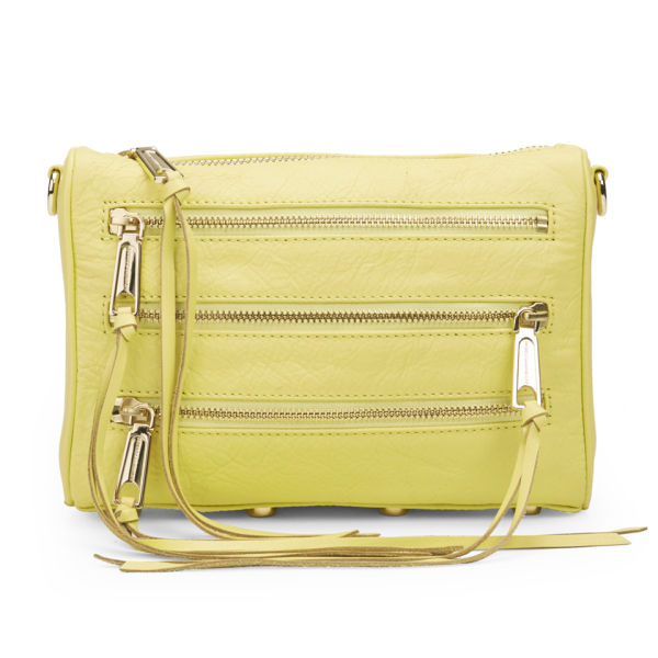 Rebecca Minkoff Women&#39;s Mini 5 Zip Leather Cross Body Bag - Pale Yellow - Free UK Delivery over £50