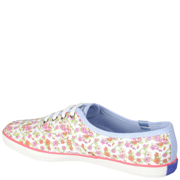 Keds Floral Champion Oxford Pumps - White | FREE UK Delivery | Allsole
