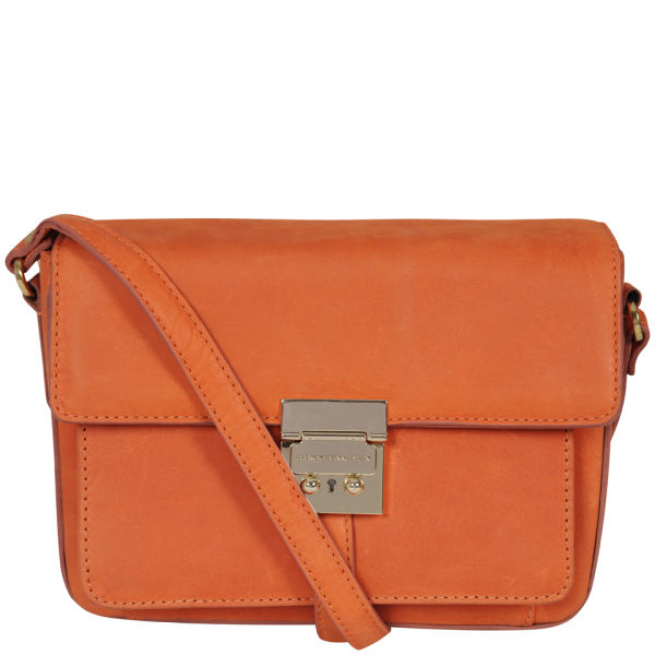French Connection Conville Leather Cross Body Bag - Orange Peel Womens ...