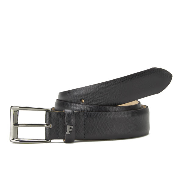 French Connection Ryan Leather Belt - Black - FREE UK Delivery