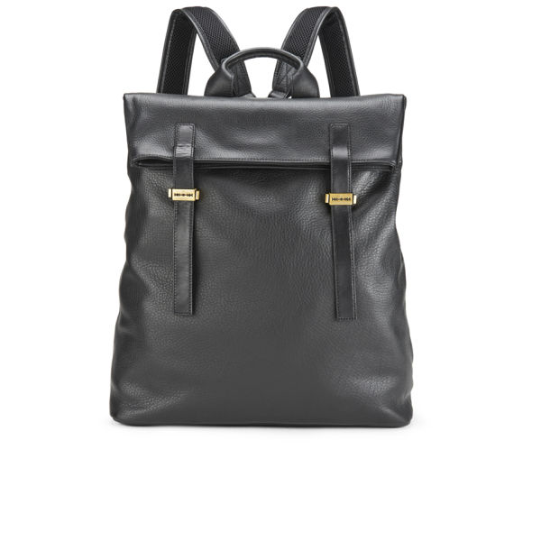 McQ Alexander McQueen Men's Double Strap Leather Backpack - Black ...
