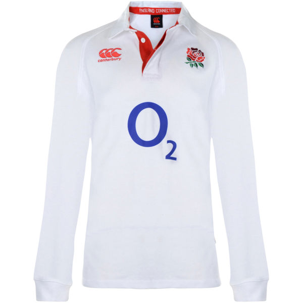 Canterbury Men's England Home Rugby Classic Long Sleeve TShirt White
