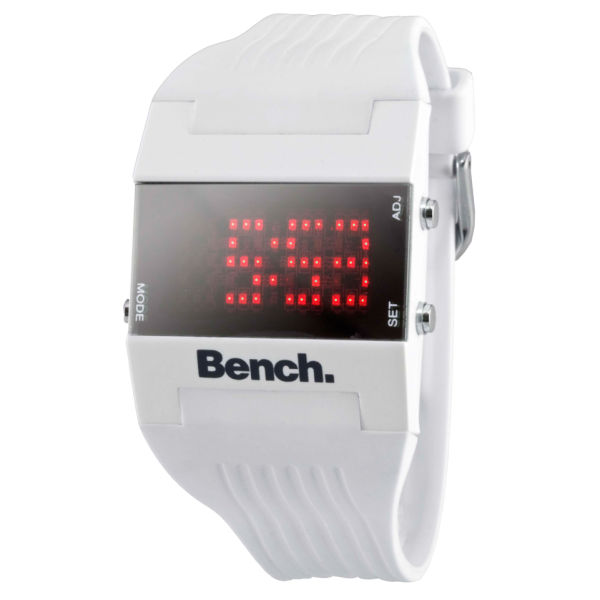 Bench Women S White Strap Digital Watch Clothing Thehut Com