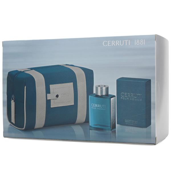 Cerruti 1881 Homme Gift Set 100ml Eau De Toilette With Wash Bag