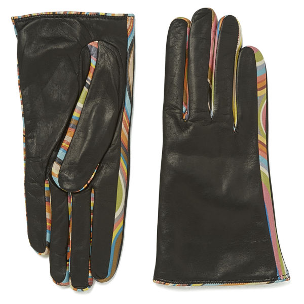 Paul Smith Accessories Women's Swirl Leather Insert Gloves - Black ...