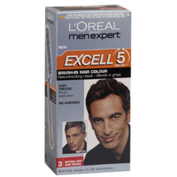 Loréal Paris Men Expert Excell 5 Brush In Hair Colour Natural Very Dark Brown
