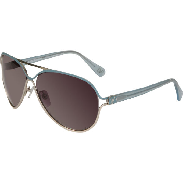 Diane von Furstenberg Stella Aviator Sunglasses Teal Free UK