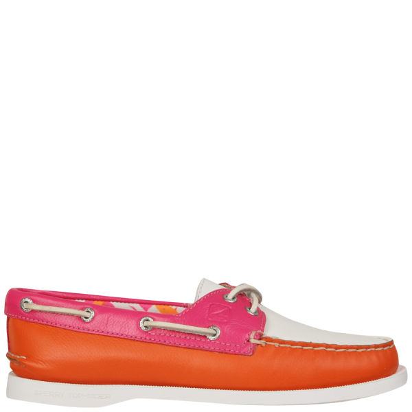 Sperry Women's AO 2-Eye Shoe - Orange/Pink/White - Free UK Delivery ...