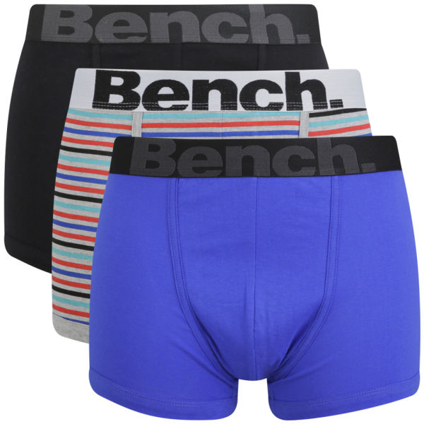 Bench Men's 3 Pack Boxers - Red Stripe/Blue/Black Mens Underwear | Zavvi