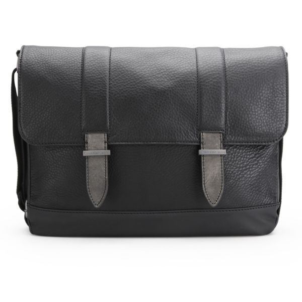 calvin klein black messenger bag