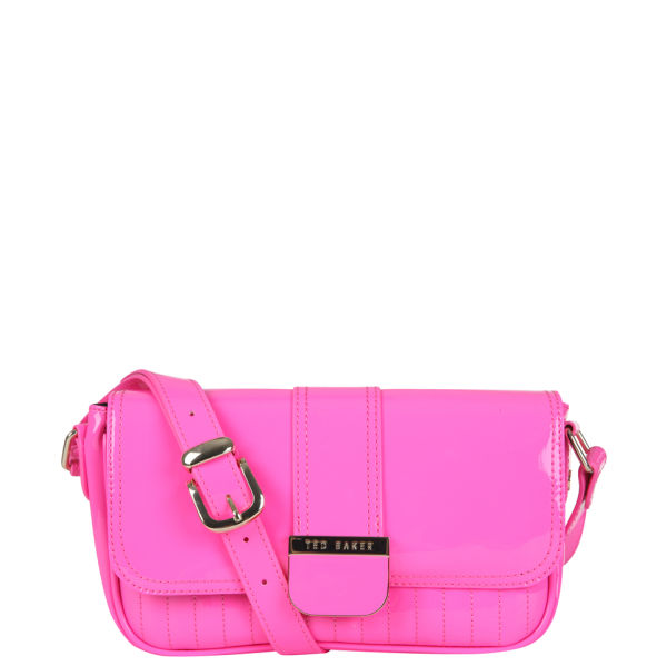 Ted Baker Skapari Quilted Enamel Cross Body bag - Bright Pink