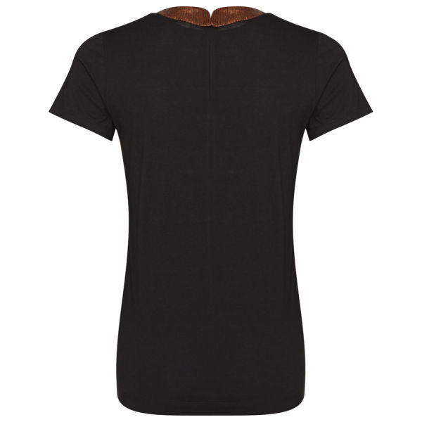 Markus Lupfer Women's Sequin Collar T-Shirt - Black/Copper - Free UK ...