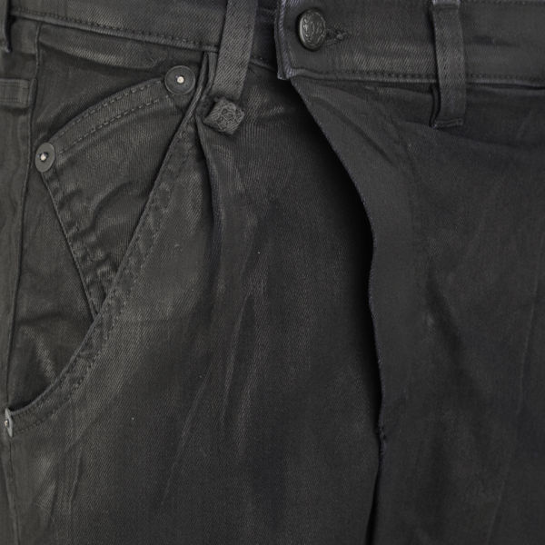 R13 Women's X-Over Trousers - Waxed Black - Free UK Delivery over £50