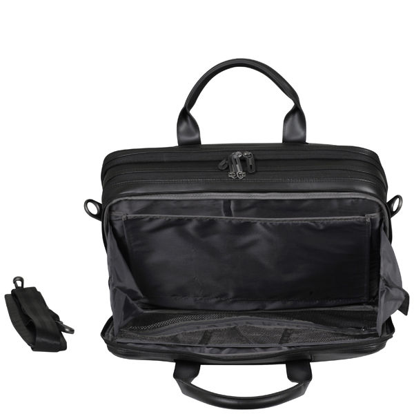Dell Deluxe Black Leather 15.6 Inch Laptop Bag (W0FCT) Computing | Zavvi