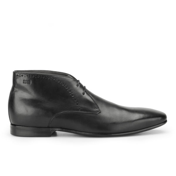 BOSS Hugo Boss Men's Bondeso Leather Boots Black FREE UK Delivery