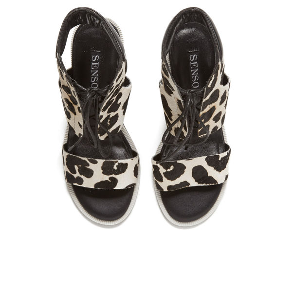 Senso Women's Riley V Leopard Print Pony Heeled Sandals - Chalk - Free ...