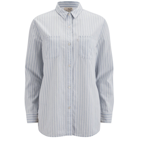 Levi's Women's Post Workwear Boyfriend Fit Shirt Blue Free UK