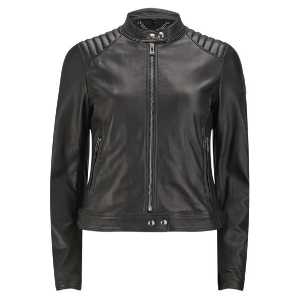 Belstaff Women's Saxby Leather Biker Jacket - Black - Free UK Delivery ...