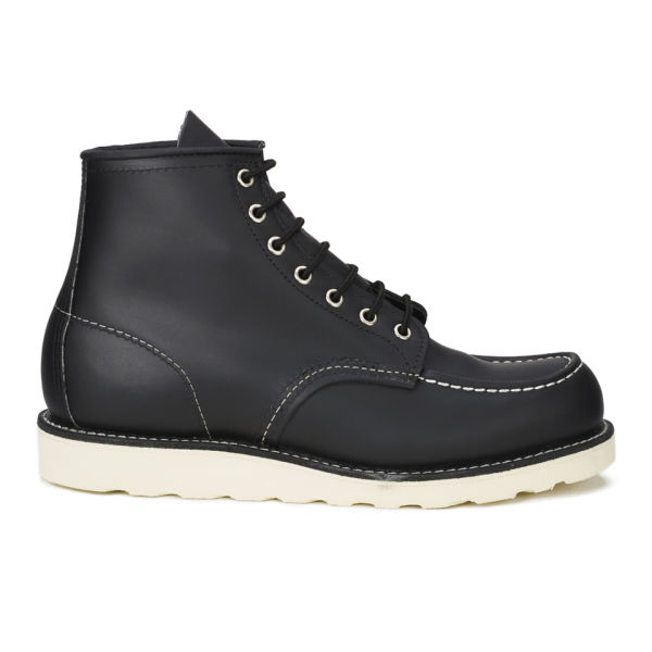 Red Wing Men's 6 Inch Classic Moc Toe Leather Lace-Up Boots - Black ...