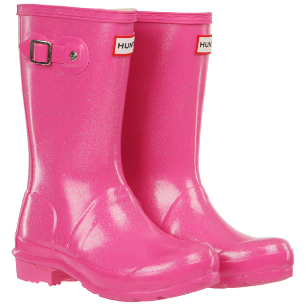 Hunter Kids' Original Glitter Wellies - Fuchsia Clothing | TheHut.com