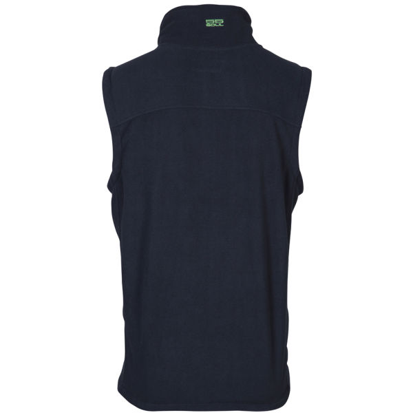 55 Soul Men's Micro Zip Through Fleece Gilet - Dark Navy/Lime Green ...