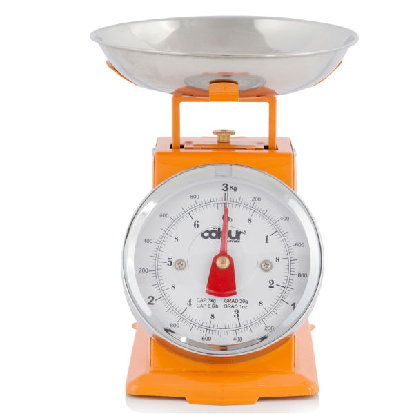 Cook In Colour 3kg Mini Traditional Kitchen Scales - Orange | IWOOT