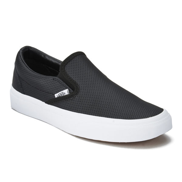 Vans Women's Classic Perforated Leather Slip-On Trainers - Black - Free ...