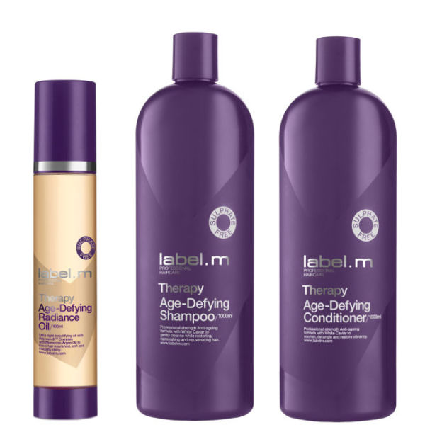 label.m Age Therapy Shampoo 1L, Conditioner 1L & Oil 100ml Trio Free