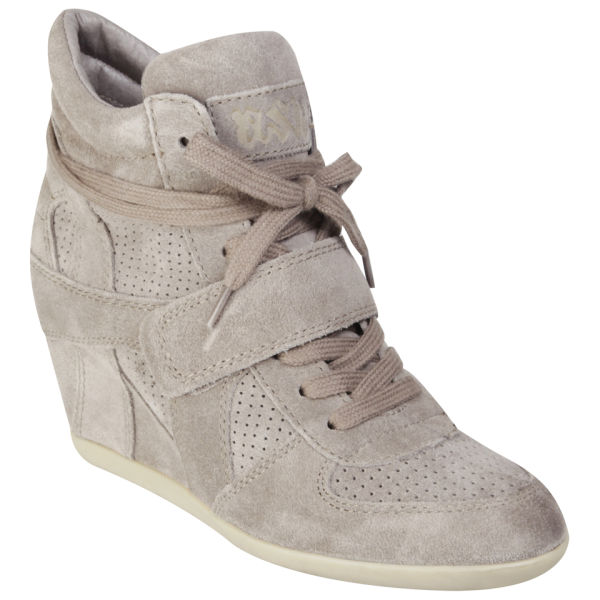 Ash Women's Bowie Suede Wedges Hi-Top Trainers - Stone | FREE UK ...