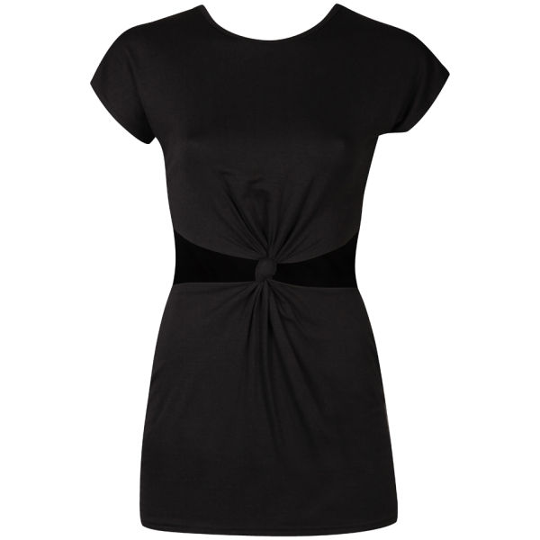 Club L Women's Cut Out Stomach Knot Dress - Black Womens Clothing ...