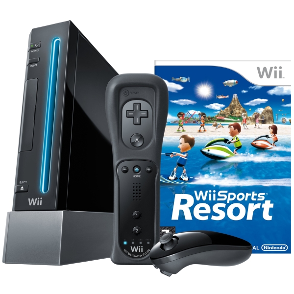 Black Nintendo Wii Console including Wii Sports + Wii Sports Resort ...